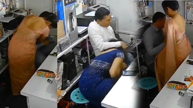 Shop Manager Multiple Wives Hard Fucking On CCTV Camera
