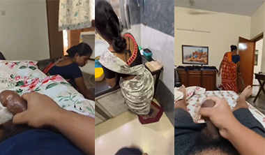 Horny Desi Maid Aunty Watches Me Flash Dick Leak Viral